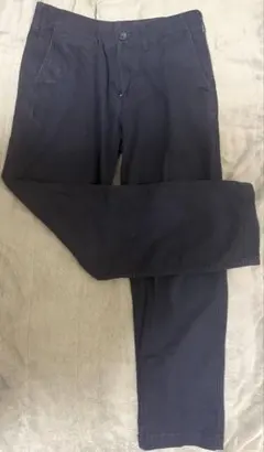 GU ダークネイビー チノパンツ 前後ポケット付き