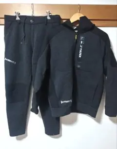 TULTEX ブラック フード付き スウェット セットアップ　作業着　Lサイズ