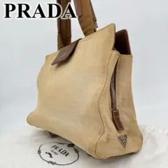 PRADA ハンドバッグ トートバッグ 三角プレート キャンバス 男女可能