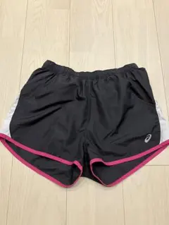 ASICS 黒 ピンク ショートパンツ L