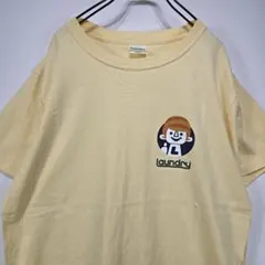 LAUNDRY　半袖　Tシャツ　L　バックプリント　イエロー　リユース　古着