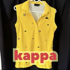 Kappa イエロー ノースリーブポロシャツ　レディース　ゴルフ　ウェア　カッパ