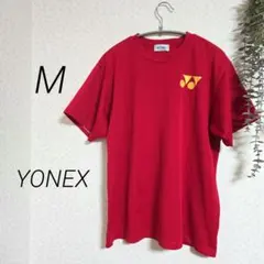 YONEX　半袖　m　レッド　バックプリント　L　赤　ティシャツ
