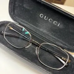 GUCCI メガネ ゴールド×ブラウンスケルトン 度入り