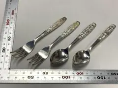 マーシャン　フォーク スプーン 花柄　SS　ステンレススチールのサムネイル