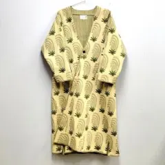 古着 Brigitte Singh ブロックプリントキルティングコート メンズ1