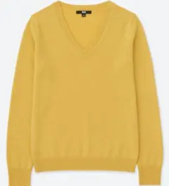 【新品タグ付き美品！早い者勝ち！！】 カシミヤ Ｖネックセーター イエロー