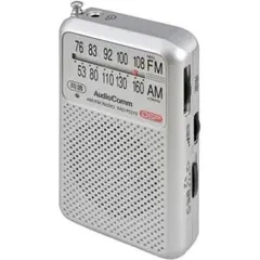 ■オーム電機 RAD-P221S-S AM/FMポケットラジオ シルバーのサムネイル