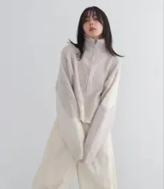 LIAN ニュアンス柄ハーフジップニット