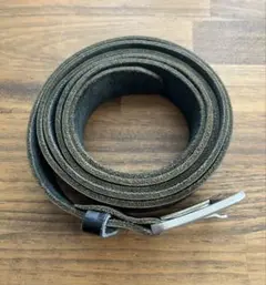 [美品]ブラック系 メンズ 本革 ベルト(長さ:約170cm)大柄向け