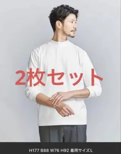 クリア ガスコットン モックネック カットソー 白 L 2枚セットのサムネイル
