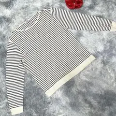 ザラ　長袖ニット　トップス　ボーダー　レーヨン　薄手　レディース　L