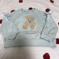 Mezzo Piano テディベア トレーナー 水色 90cm
