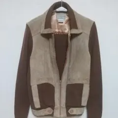70's DEERSKIN TRADING POST スエード×ニットJK L