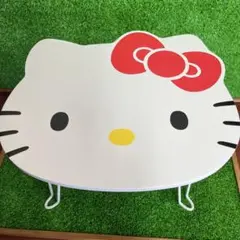 希少　入手困難　ジュエルペット　折りたたみテーブル　ミニテーブル　サンリオ サンリオ - 【N①3371】ハローキティ フェイス型折りたたみ