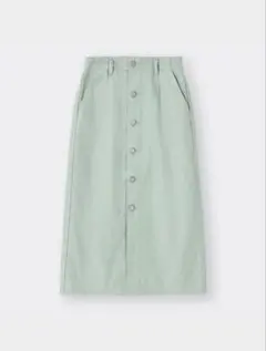 GU デニムフロントボタンナローミディスカートL