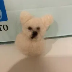 完全手作り　日本製　羊毛フェルト 天然クマの顔　ぬいぐるみ　マスコット　わんわん