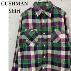 CUSHMAN 山ポケ　長袖シャツ パープル グリーンのサムネイル