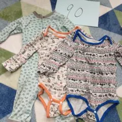 180.肌着、ロンパース　3枚セット　古着　90