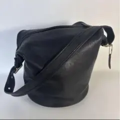 黒 レザー ショルダーバッグ　コーチ　バケツ型1990年代