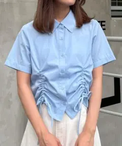 INGNI ドロストギャザークロップド半袖シャツ