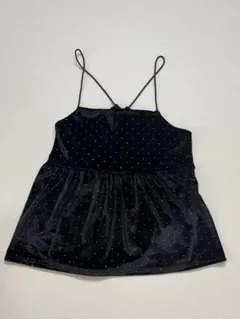 新品未使用　スパンコール付き黒キャミソールビスチェ Mサイズ
