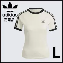 アディダス半袖Tシャツ　ストライプ　スリムラグラン　L　新品未使用品のサムネイル
