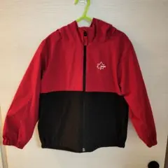 LOGOSDAYS フード付きジャンパー 赤×黒　120cm