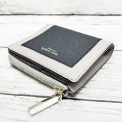 Kate spade ケイトスペード 2つ折り財布 ベージュ×黒 レザー