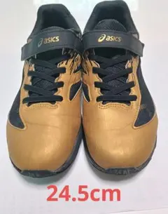 ASICS レーザービーム スニーカー 24.5cm ゴールド/ブラック 中古