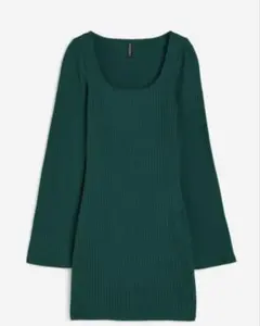 H&M リブボディコンワンピース