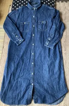 デニム長袖シャツワンピース
