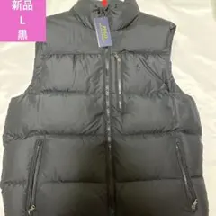 新品　L ラルフローレン ダウンベスト　黒　ブラック　ポニー刺繍ロゴ　メンズ