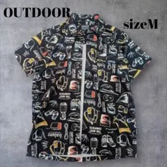 OUTDOOR PRODUCTS キャンプ柄 半袖シャツ アロハシャツ Mのサムネイル