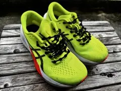 蛍光イエロー スポーツシューズ 22.5cm asics アシックス