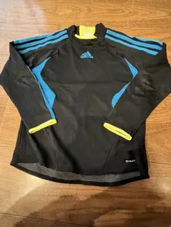 adidas キッズ 長袖トレーニングウェア 黒/ネオンイエロー