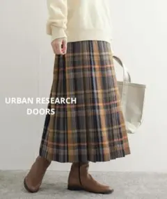 DOORS◆ドアーズ◆カラーチェックプリーツスカート◆NVY×ORG◆M◆23