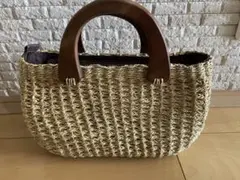 処分価格　新品　タグなし　ナチュラルストロー編みかごバッグ