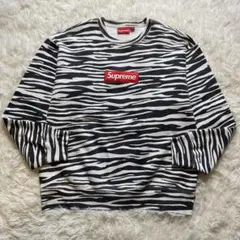 極美品 SUPREME シュプリーム 22AW ボックスロゴ ゼブラトレーナー Supreme SUPREME シュプリーム 22AW BOX LOGO CREW ゼブラ柄