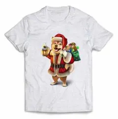 柴犬 しばいぬ サンタクロース クリスマス プレゼント 半袖 Tシャツ メンズ