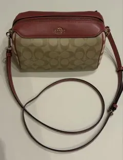 COACH シグネチャー ピンクチェックショルダーバッグのサムネイル