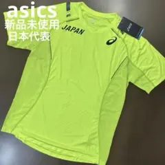 asics ランニングシャツ　JAPAN 新品未使用タグ付　L ネオンイエローのサムネイル