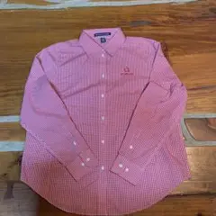 ワークシャツ　長袖　企業刺繍　XL レッド