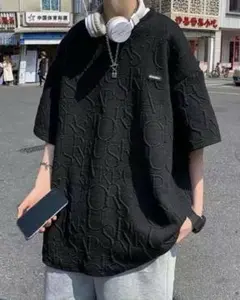 ニュージェントルマン　ブラックＬ　ロゴジャガードオーバーサイズTシャツ（未使用）