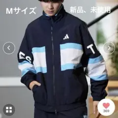 adidas ジップアップジャケット ネイビー/ライトブルー