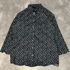 NICOLE CLUB FOR MEN 花柄 総柄 シャツ 七分袖 レトロ Lのサムネイル