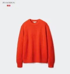 完売品　新品タグ付　ユニクロ　リブクルーネックセーター JWA オレンジ M