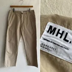 美品 MHL. シンチバック ワイドチノ チノパン マーガレットハウエル