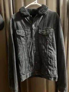 ZARA ボア襟付きダークグレーデニムジャケット