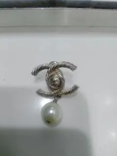 シルバー ツイストデザイン パールピアス(片耳用)